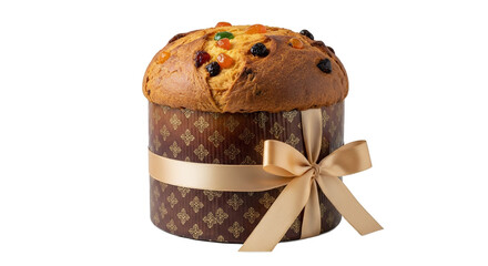 Sweet Bread Loaf Cake with Candied Fruit and Ribbon