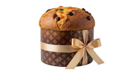 Sweet Bread Loaf Cake with Candied Fruit and Ribbon