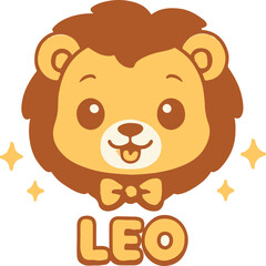Playful Cartoon Leo Zodiac Lion Face Illustration Mug.eps