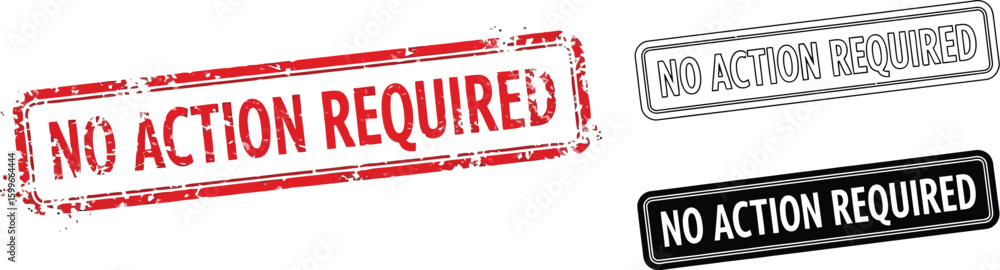 Poster no action required stamp vector image for design element and business communication graphic resource