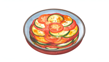 Tomato  Zucchini Salad Dish.