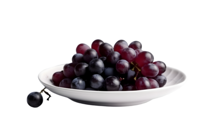a plate full of grapes