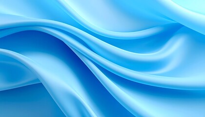 Light-blue silk fabric drapes in flowing curves