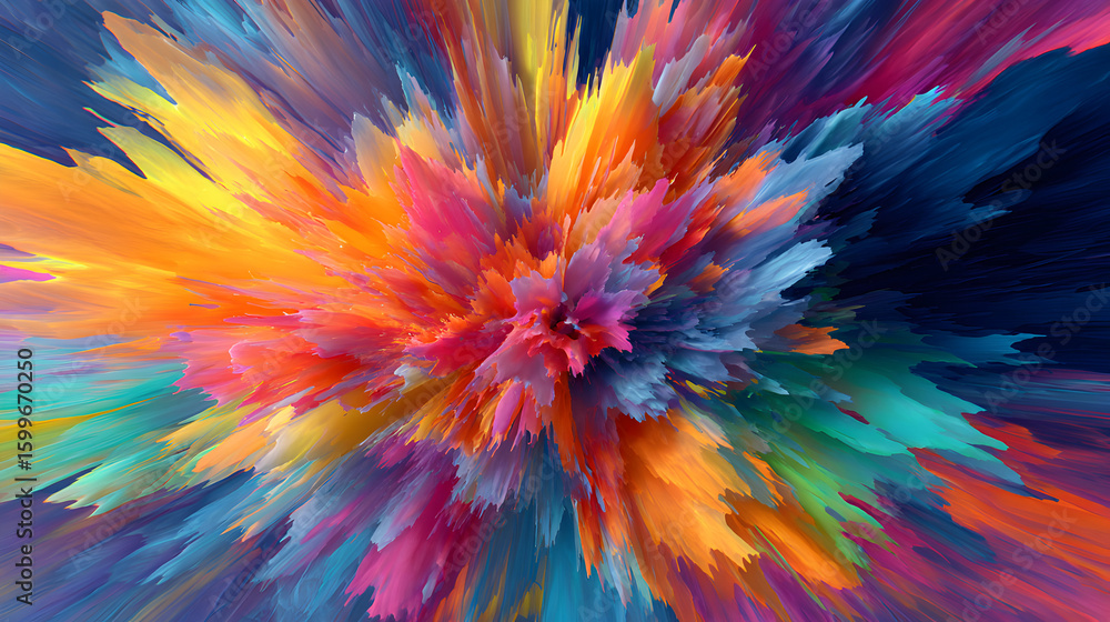 Aufkleber explosive chromatic burst: an abstract display of vivid color spectrum