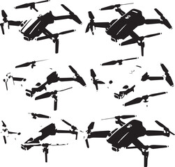 Multiple drones flying aerial photography quadcopter