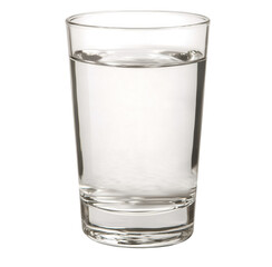 Clear glass of water with refreshing liquid isolated on a transparent background