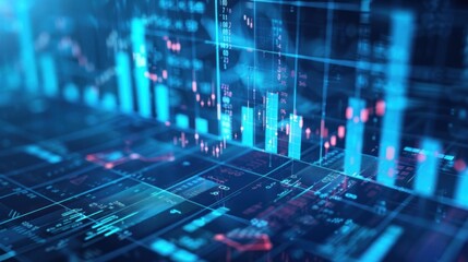 Blue-toned digital background with financial data and icons stock photo --ar 16:9 --raw --v 6 Job ID: 1d7f9ee0-abe2-49c8-9de6-38c16ab31aab