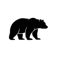 Obraz premium Silhouette vector illustration of a wild bear walking in nature