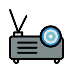 Projector Color Icon. Editable Stroke Icons. Can be used for web, mobile apps, and software.