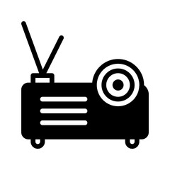 Projector Glyph Icon. Editable Stroke Icons. Can be used for web, mobile apps, and software.