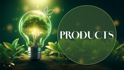 Products Green Bulb Nature Circle Leaves Tree Text 