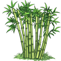 Obraz premium Bamboo shoots on a white background 