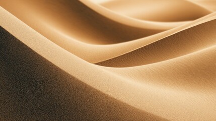 Sand dunes create flowing patterns under sunlight in a tranquil desert landscape showcasing natural beauty