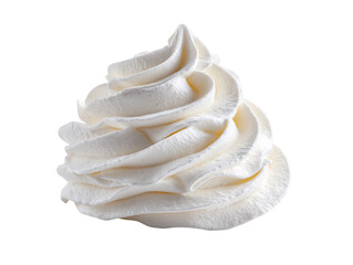 Swirled White Whipped Cream on Transparent Background, PNG