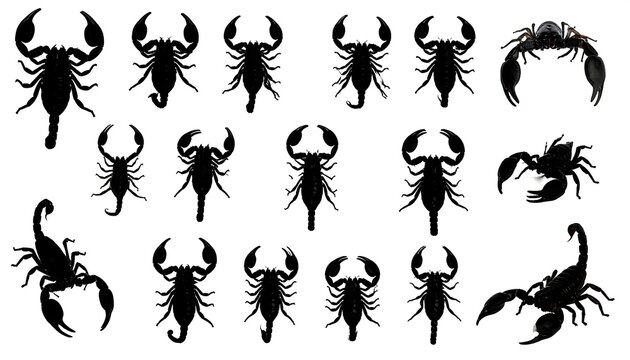 Silhouettes of scorpions