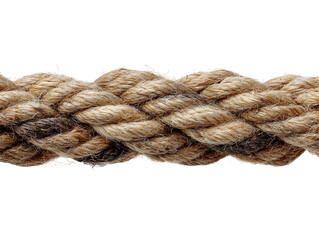 Thick Braided Beige Rope on Transparent Background, PNG