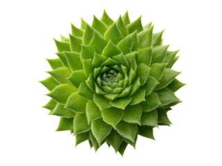 Green succulent plant rosette isolated on black background, Isolated On Transparent Background, Png