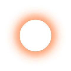 Isolated glowing orange gradient circle frame element on transparent background
