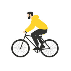 Bicycling on white background 