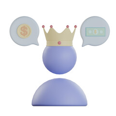 User king 3d icon Colorful Style
