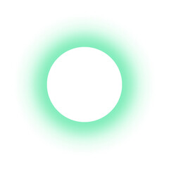 Isolated glowing green gradient circle frame element on transparent background