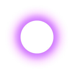 Isolated glowing purple gradient circle frame element on transparent background