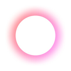 Isolated glowing red and pink gradient circle frame element on transparent background