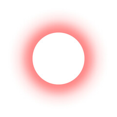 Isolated glowing red gradient circle frame element on transparent background