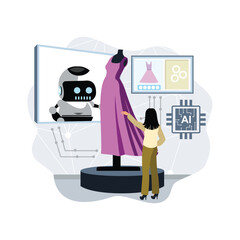 Female designers create clothes enhanced using artificial intelligence technology.