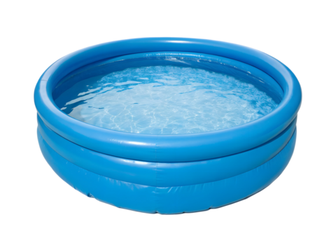 blue inflatable swimming pool filled with water png image on transparent background