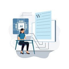 A writer creates a creative story based on AI.