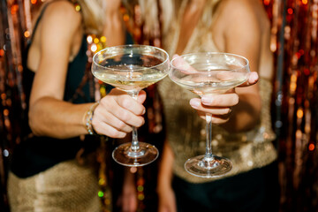 Two women celebrating new year's eve