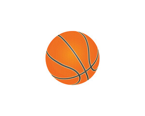 Basketball ball icon. Orange basketball flat icon isolated on white background