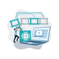 The editor performs AI-optimized video editing.