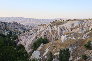 Rocky landscape view. historical unique ancient open-air museum ruins. Rocky landscape trail.High quality 4k footage