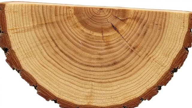 Cross-section of a tree trunk showcasing growth rings