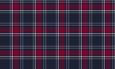 Seamless plaid pattern, navy, red, white, conveys a timeless classic, for textiles, clothing, skirts, dresses and pants, adding a touch of elegance, vector illustration.
