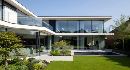 modern house with garden