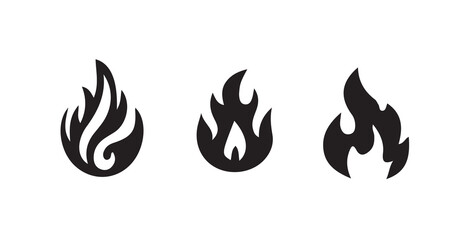 Set of fire flame vector icons. Collection of fire and flame icons, simple flame icon vector illustration eps 10.