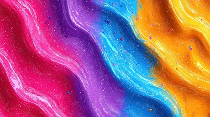 Obraz premium Vibrant Rainbow Slime: A Colorful Abstract Swirl of Pink, Purple, Blue, and Orange