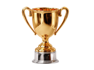Golden Trophy of Triumph: A gleaming golden trophy, a symbol of achievement and excellence, stands poised, reflecting the aspiration for victory.
