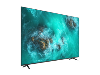 Modern smart tv displaying vibrant ocean scene, Isolated On Transparent Background, Png