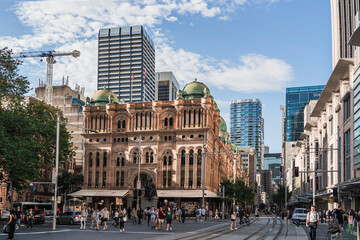 Sydney, Australia - 25 January 2025 : Queen Victoria Building during a busy day