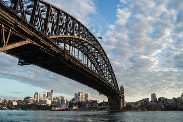 Sydney, Australia - 25 January 2025 : Sydney harbor bridge at sunrise