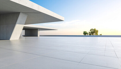 Architectural Modernity: A modern building's stark, geometric facade meets the vast expanse of an open sky, creating a captivating interplay of lines, light, and space. 