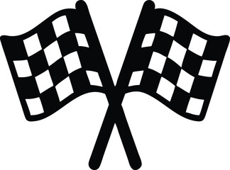 Crossed checkered racing flags icon