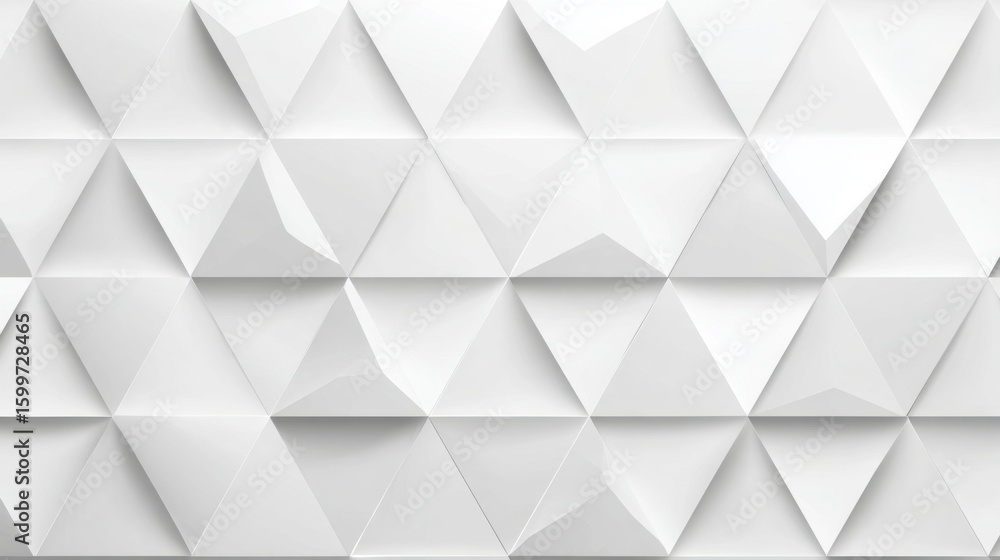 Poster bright white wall features a captivating arrangement of triangular shapes, creating a dynamic textur
