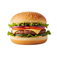 Deliciously Topped Gourmet Burger with Cheese.