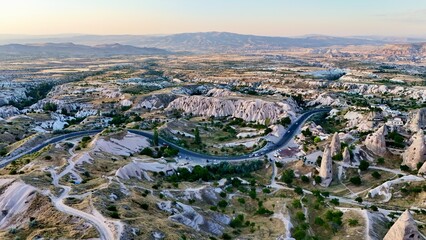 Eroded rock formations. Rocky landscape view. historical unique ancient open-air museum ruins. Rocky landscape trail.High quality 4k footage