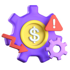 Data Decreases 3D Icon Colorful Design